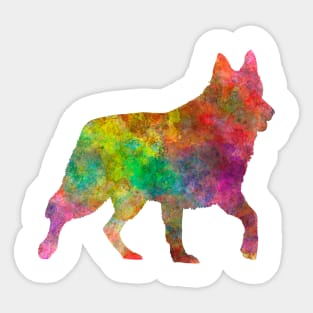 White Swiss Shepherd Dog in watercolor Sticker